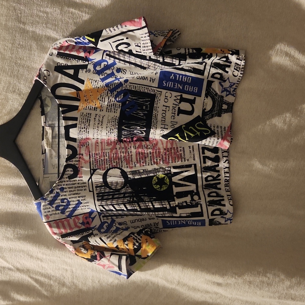 News letter shirt and lounge shorts, multicolor, Full circle trends